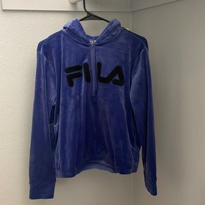 Fila Quarter Zip Velour Hoodie
